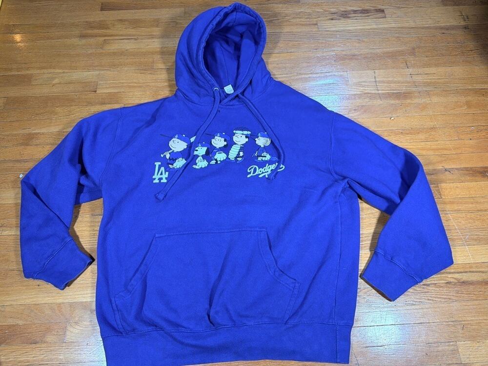 Los Angeles Dodgers Peanuts Gang Hoodie Blue Men’s Large Smart Blanks